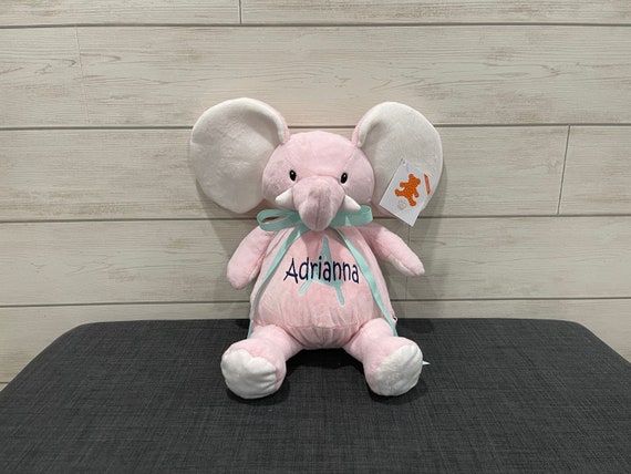 Personalized Elephant Stuffed Animal. Completely Customizable. New Baby Gift. Adoption Gift. Birthday Gift. Keepsake. Baptism Gift.