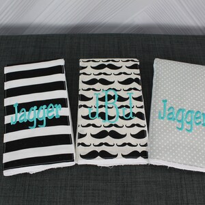 Spucktücher mit Monogramm, 3er Set.