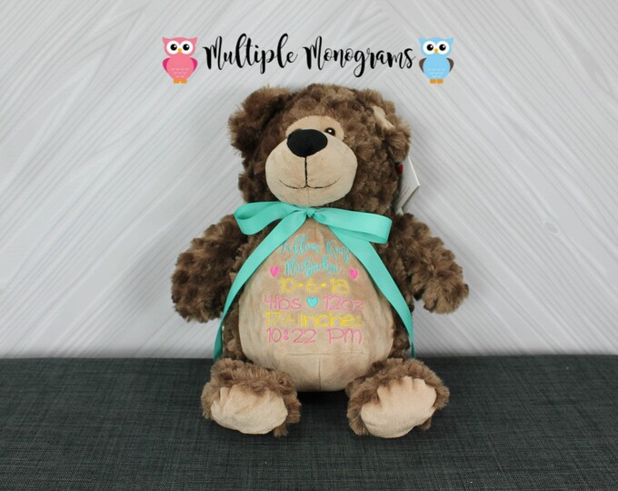 Personalized Stuffed Animal: Embroidered Keepsake Gift