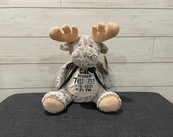 Personalized Embroidered Stuffed Animal: Baby Shower Keepsake