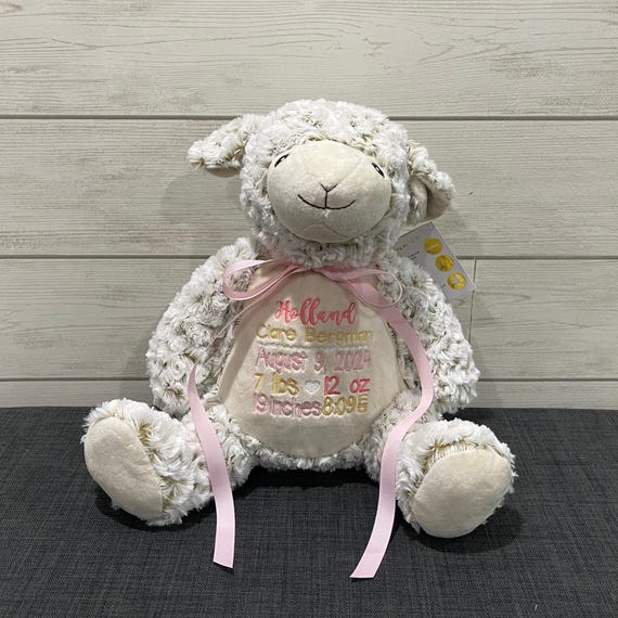 Personalized Stuffed Animal - Perfect Gift for Baby Showers Baptisms Adoptions Birthdays - Unique and One-of-a-kind Keepsake