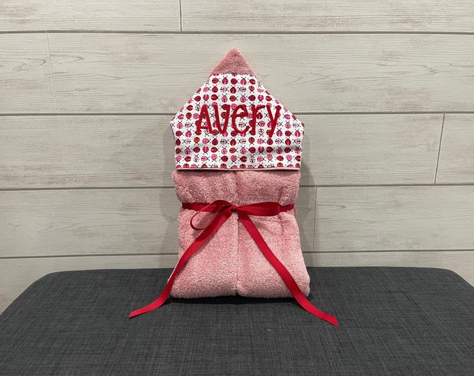 Monogrammed Hooded Baby Towel: Custom Embroidered Kids Bath Towel