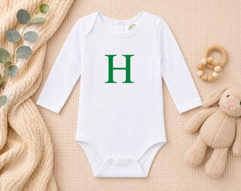 Embroidery Monogrammed Bodysuit for Baby Boy with long sleeves