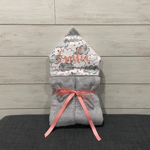Monogrammed Hooded Baby or Kids Towel. Custom made to order for boy or girl. Perfect baby shower or birthday gift.