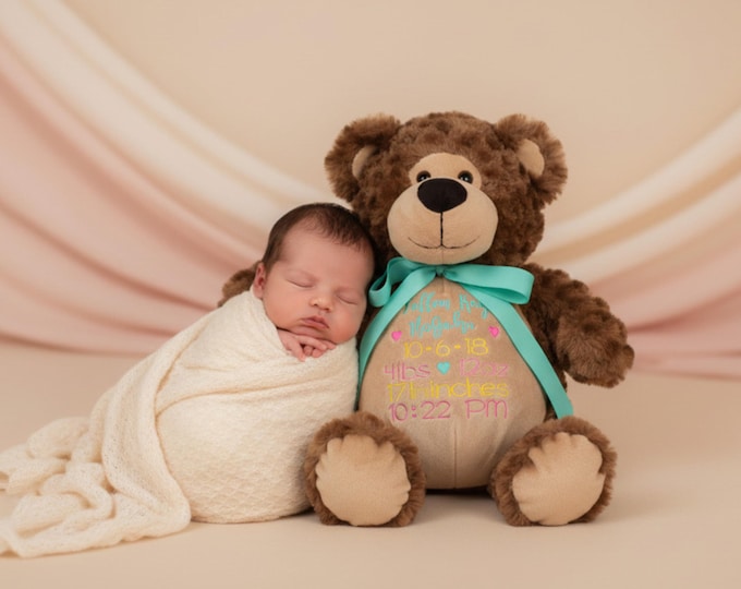 Personalized Stuffed Animal: Embroidered Keepsake Gift
