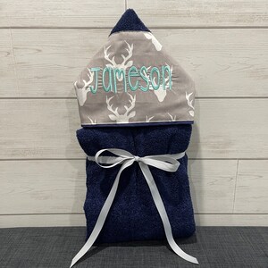 Monogrammed Hooded Baby or Kids Towel. Custom made to order for boy or girl. Perfect baby shower or birthday gift.