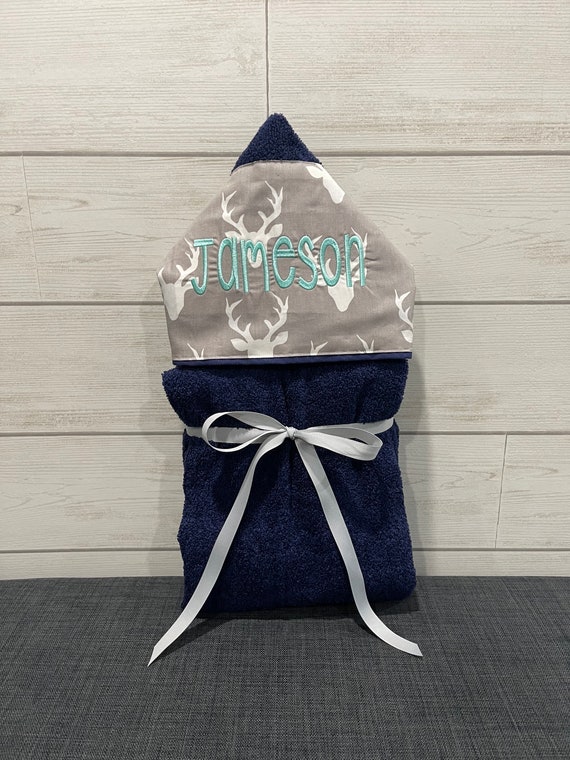 Monogrammed Hooded Baby or Kids Towel. Custom made to order for boy or girl. Perfect baby shower or birthday gift.