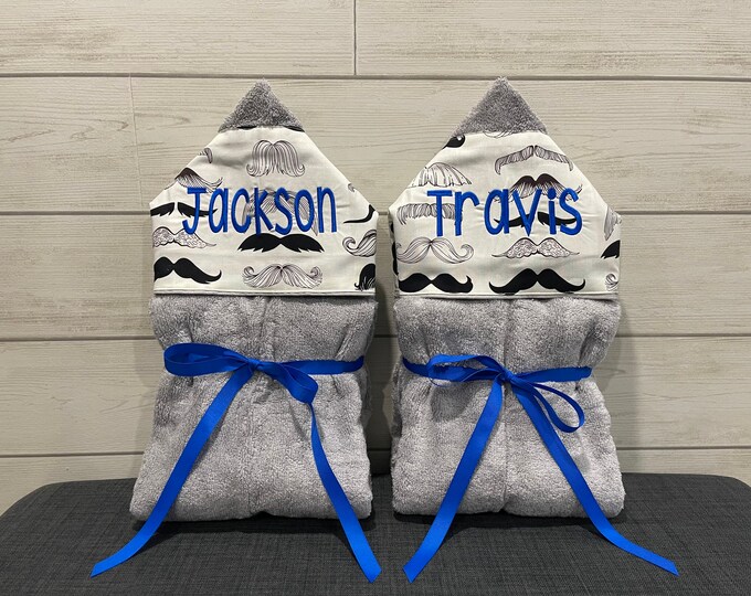 Monogrammed Hooded Baby Towel Set: Custom Embroidered Kids Bath Towels