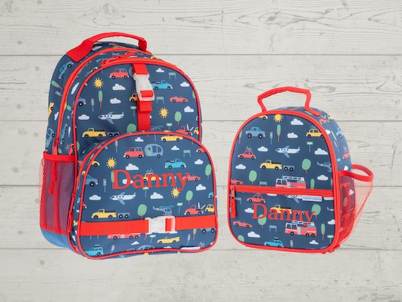 Children's All Over Print Backpack and Lunchbox Set Stephen Joseph with Embroidery Personalization