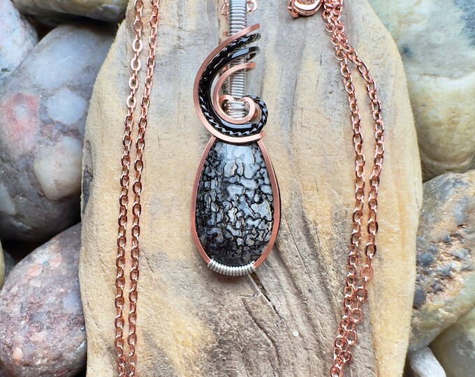Black Dino Bone/gembone Pendant - Etsy