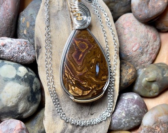 Australian boulder opal pendant