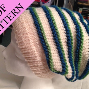 Double Ridge Slouch Hat Pattern (PDF) - Circular Knit [Unisex/Loose Fit]