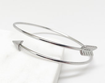 Arrow Bangle Bracelet Thin Silver Delicate Bracelet, Arrow Bracelet for Women, Arrow Bracelet for Men, Arrow Bangle, Minimalist Jewelry Gift