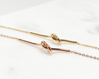 Dainty Bracelet, Delicate Bracelet, Gold Bracelet, Bridal Bracelet, Bridesmaid Gift, Layering Bracelet, Tie the Knot Bracelet, Thin Bracelet