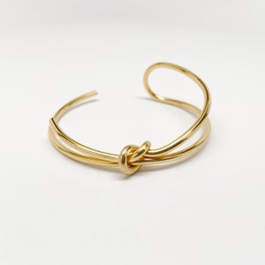 Love Knot Bracelet, Gold Knot Bracelet Cuff Bangle, Tie the Knot Bracelet, Minimalist Bracelet Bangle, Wedding Bracelet, Bridesmaid Bracelet image 2