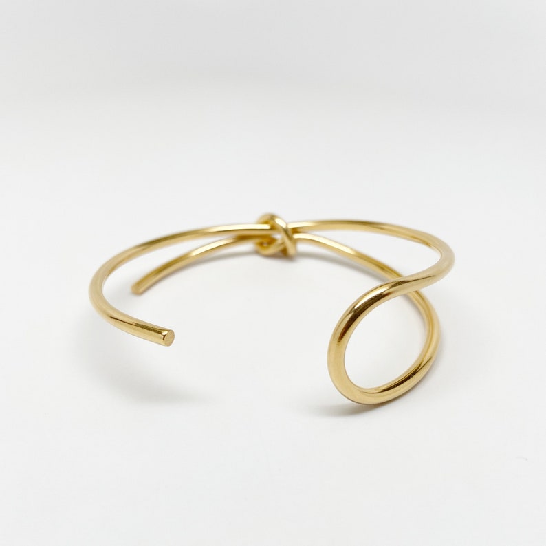 Love Knot Bracelet, Gold Knot Bracelet Cuff Bangle, Tie the Knot Bracelet, Minimalist Bracelet Bangle, Wedding Bracelet, Bridesmaid Bracelet image 3