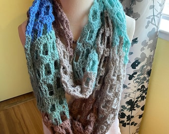 Crochet Cowl*Cowl,Hooded Scarf,Scarf,Multi Color Cowl, Hippie Cowl,Infinity Scarf,Teen Fashion,Winter Fashion,Designer Cowl,Free Shipping