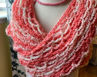 Crochet Cowl*Cowl,Long Cowl,Scarf,Sunrise Scarf, Scarf,Infinity Scarf,Peach Infinity Scarf,Peach Colors,Gift,Hooded Scarf,Free Shipping,Gift