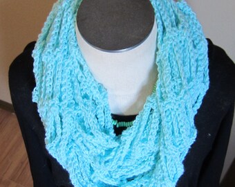 Crochet Cowl*Hooded Scarf,Infinity Scarf,Fashion Cowl,Turquoise Infinity Scarf,Scarf,Unique Scarf,Boho Scarf,Womens Fashion,Free Shipping