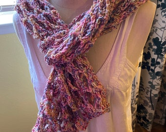 Crochet Scarf*Scarf,Square Holes Scarf,Long Scarf,Summer Scarf,Feminine Scarf,Womens Fashion,Multi Color Scarf,Long Scarf,Teen,Free Shipping