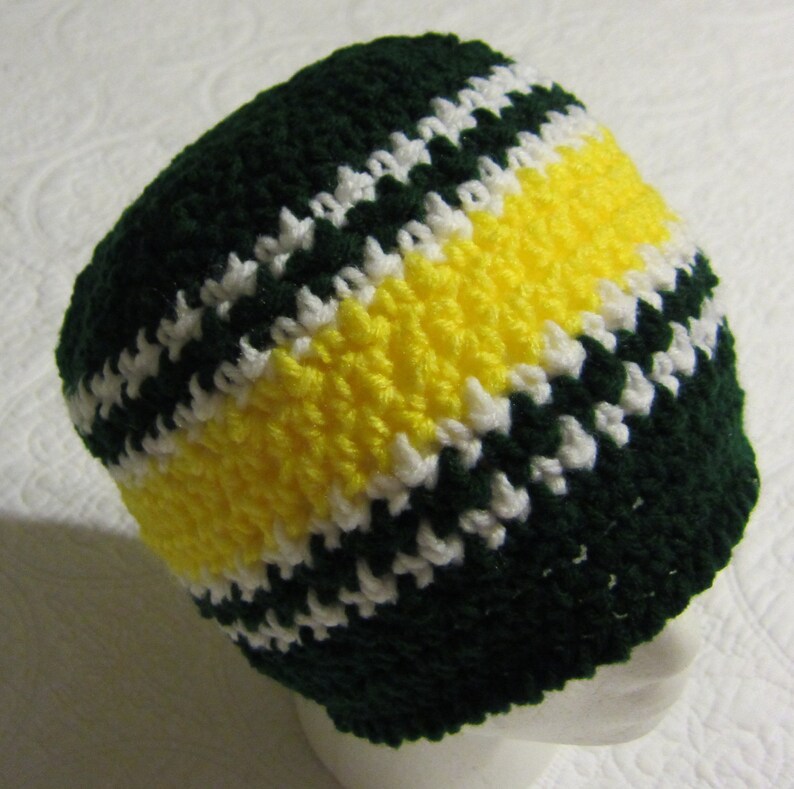 Crochet Beanie,Packers,Sports Beanie,Men/'s Beanie,Skull Cap,Cap,Beanie Cap,Striped Beanie,Hat,Men/'s Hat,Green Bay Packers,NFL Colors