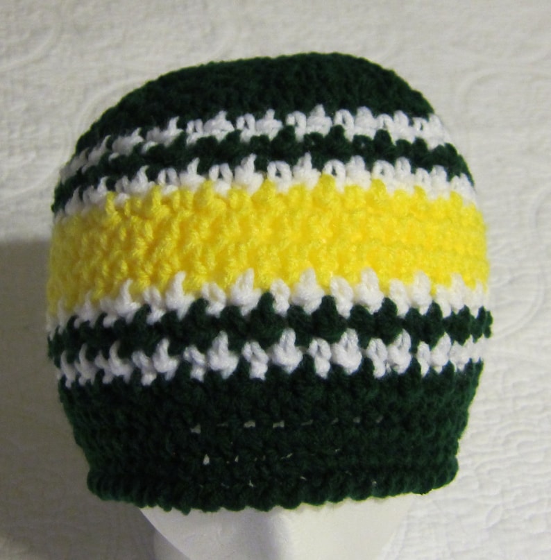 Crochet Beanie,Packers,Sports Beanie,Men/'s Beanie,Skull Cap,Cap,Beanie Cap,Striped Beanie,Hat,Men/'s Hat,Green Bay Packers,NFL Colors