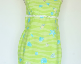 Vestido premamá vintage de Lilly Pulitzer, estampado "Low Tide", talla mediana