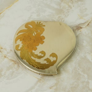 Vintage Elgin American Compact, abstracte hartvormige Elgin American Compact