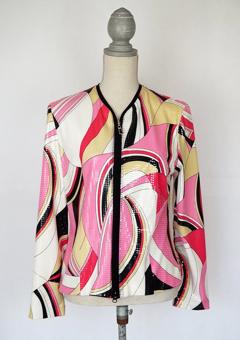 Vintage Joseph Ribkoff Colorful Pink Jacket Size 8 Summer - Etsy