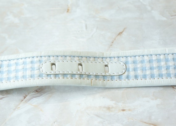 Vintage Escada Blue and White Gingham and Leather… - image 6