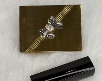 Vintage Volupte' Gold Powder Compact, Rectangular Volupte' Powder Compact