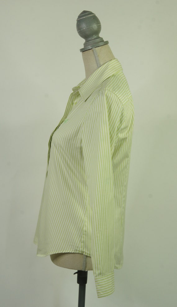 Vintage Lilly Pulitzer Green Striped Long Sleeve … - image 3