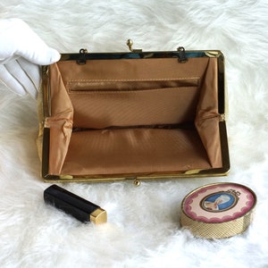 Vintage Gold Lame Handbag/Clutch, 1960s Gold Lame Clutch/Handbag, Gold Lame Purse image 3