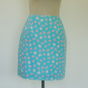 Vintage Lilly Pulitzer Skirt Blue With Pink Turtles And Fish, Size 8 Lilly Pulitzer Skirt, Blue Lilly Pulitzer Skirt