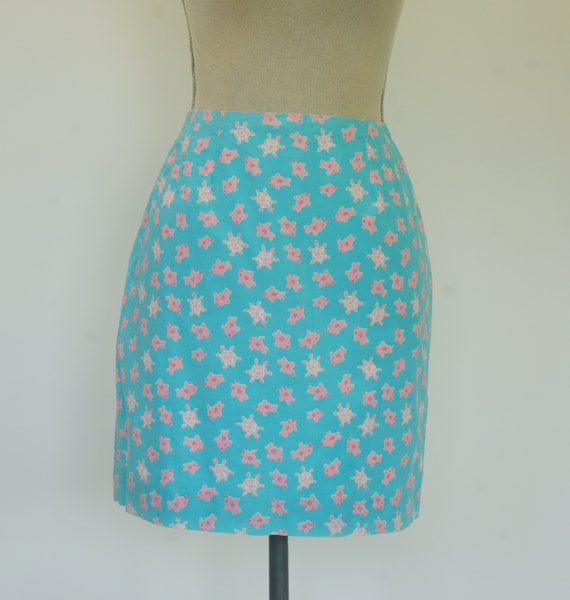 Vintage Lilly Pulitzer Skirt Blue With Pink Turtle