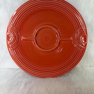 Vintage Fiestaware Chip und Dip Serviertablett Persimmon, 12-1 / 4 Zoll Homer Laughlin Fiestaware Hostess Plate Persimmon
