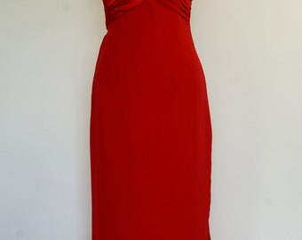 Vintage Christian Dior/I Magnin Red Gown Size 4,  Christian Dior Red Formal Dress, Christian Dior Red Prom Dress