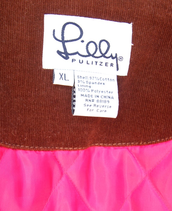 Vintage Lilly Pulitzer Brown Corduroy Jacket, XL … - image 5