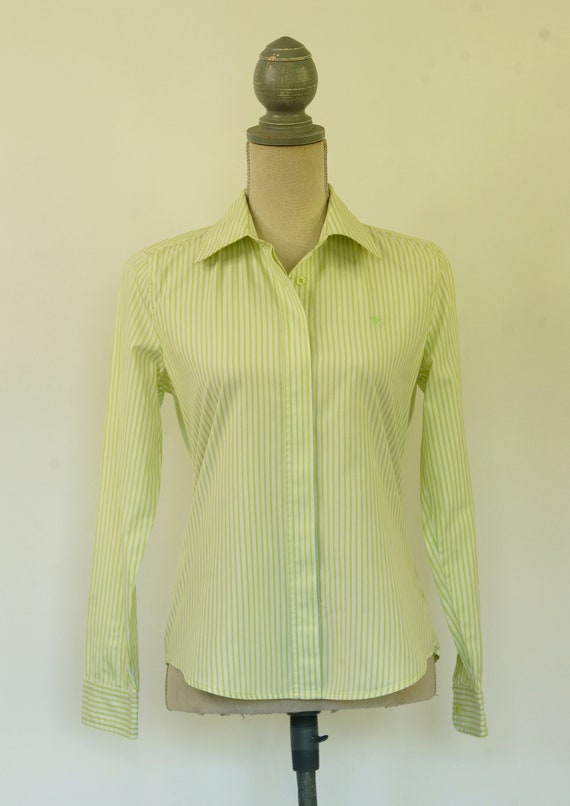 Vintage Lilly Pulitzer Green Striped Long Sleeve B