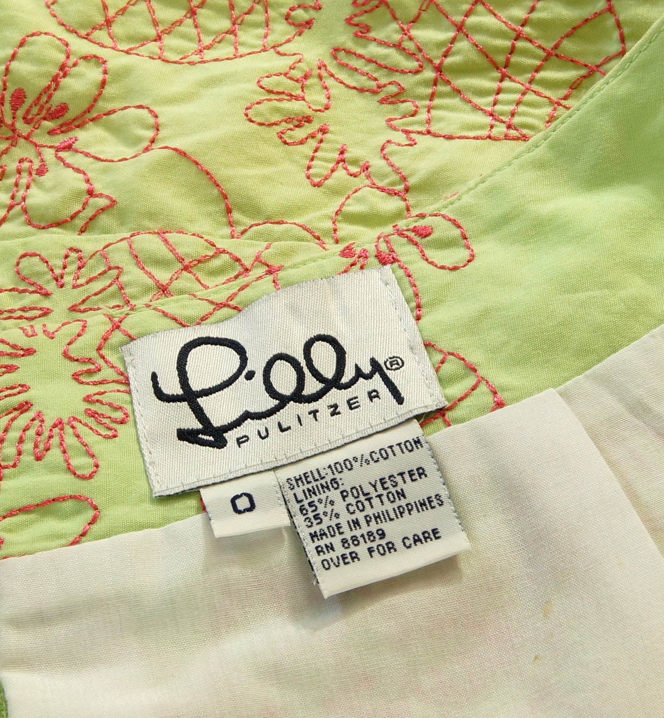 Jupe Short Lilly Pulitzer Vintage Taille 10 – Motif Floral Rose Et Vert, Fermeture Zip