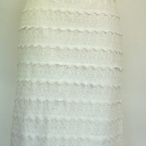 Vintage Lilly Pulitzer White Embroidered Lace Skirt, Size 6 White Lace Skirt
