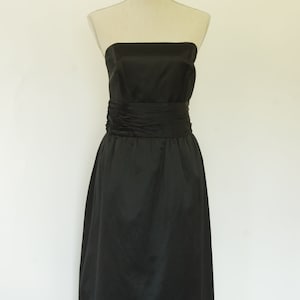 Vintage Lilly Pulitzer Black Satin Strapless Dress, Size 10 Lilly Pulitzer Black Strapless Party Dress