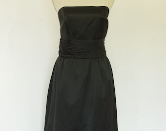 Vintage Lilly Pulitzer Black Satin Strapless Dress, Size 10 Lilly Pulitzer Black Strapless Party Dress