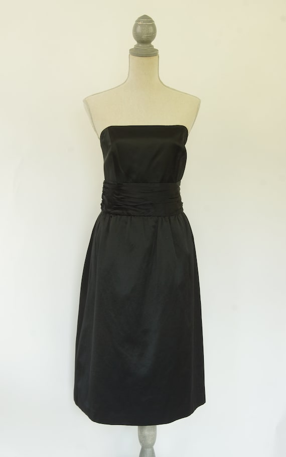 Vintage Lilly Pulitzer Black Satin Strapless Dress