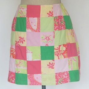 Vintage Lilly Pulitzer Patchwork Skirt, Size 2 Lilly Pulitzer Patchwork Skirt