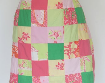 Vintage Lilly Pulitzer Patchwork Skirt, Size 2