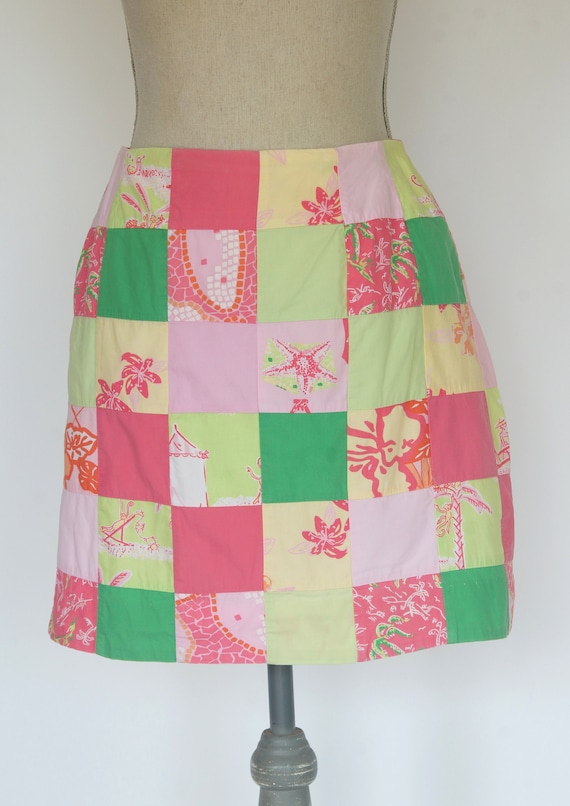 Vintage Lilly Pulitzer Patchwork Skirt, Size 2 Lil