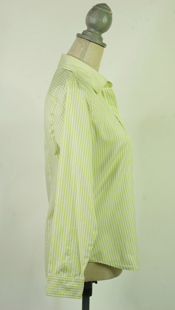 Vintage Lilly Pulitzer Green Striped Long Sleeve … - image 2