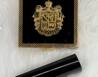 Vintage Square Gourielli Powder Compact, Helena Rubinstein Gold-tone Powder Compact