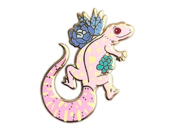Pink Spotted Gecko Pin, Gecko Pin, Enamel Pins, Enamel Pin, Gecko Enamel Pin, Gecko Gift, Gecko Gifts, Pet Pin, Pet Gifts, Spotted Gecko
